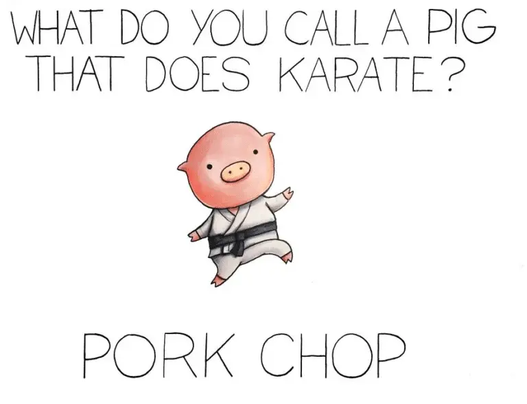 What do you call a pig that does karate? Pork chop!