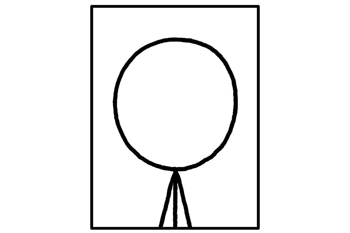 A stick figure person.